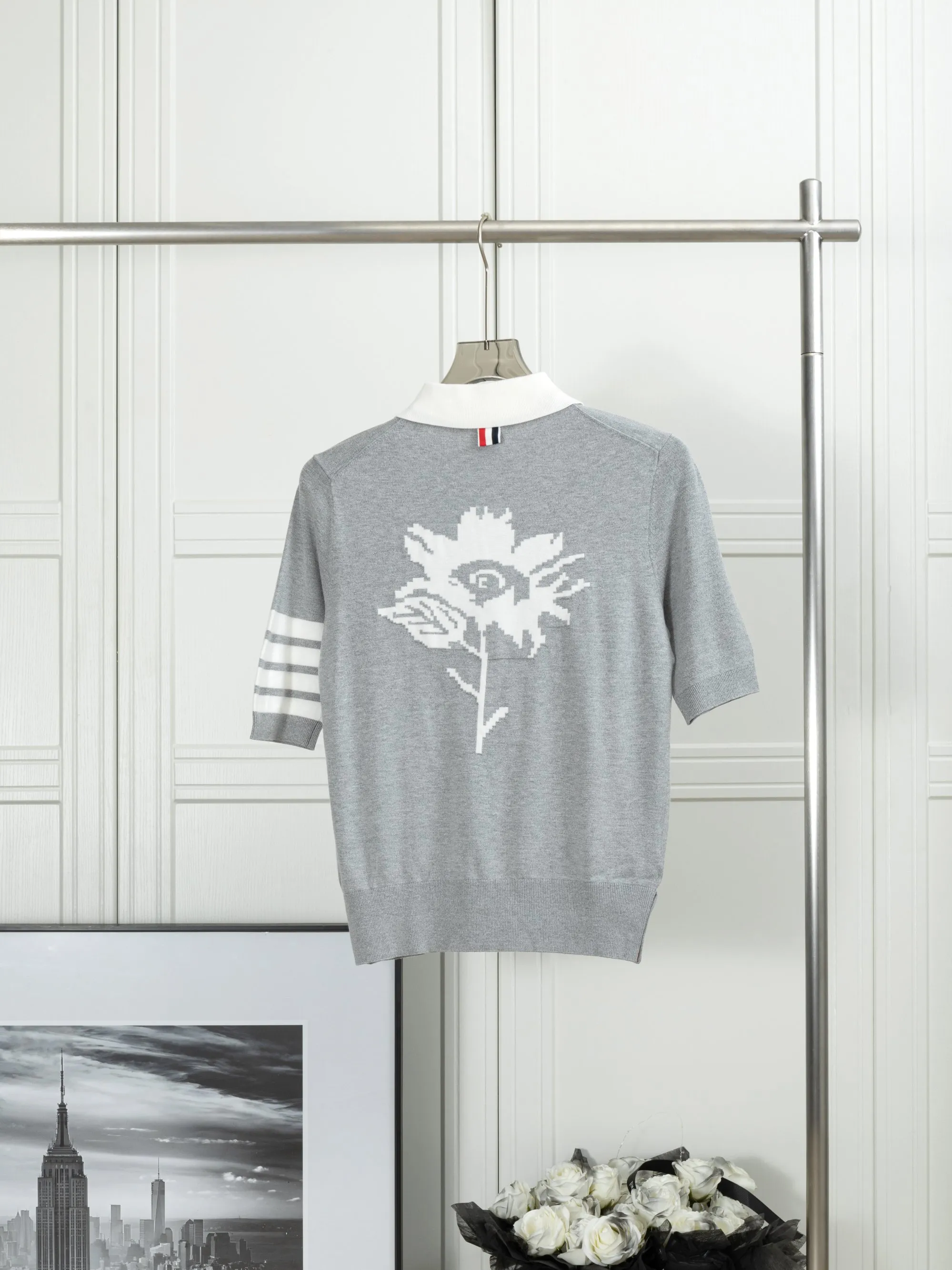 𝑻𝒉𝒐𝒎 𝑩𝒓𝒐𝒘𝒏𝒆 (Original ) Thom Browne: POLO 1:1 ：Gray Navy Blue Size：012